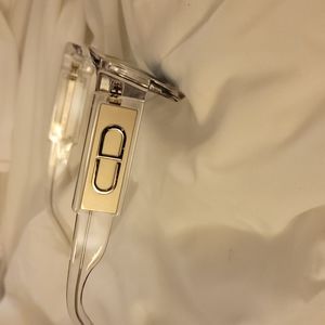 Clear and silver dior CD glasses